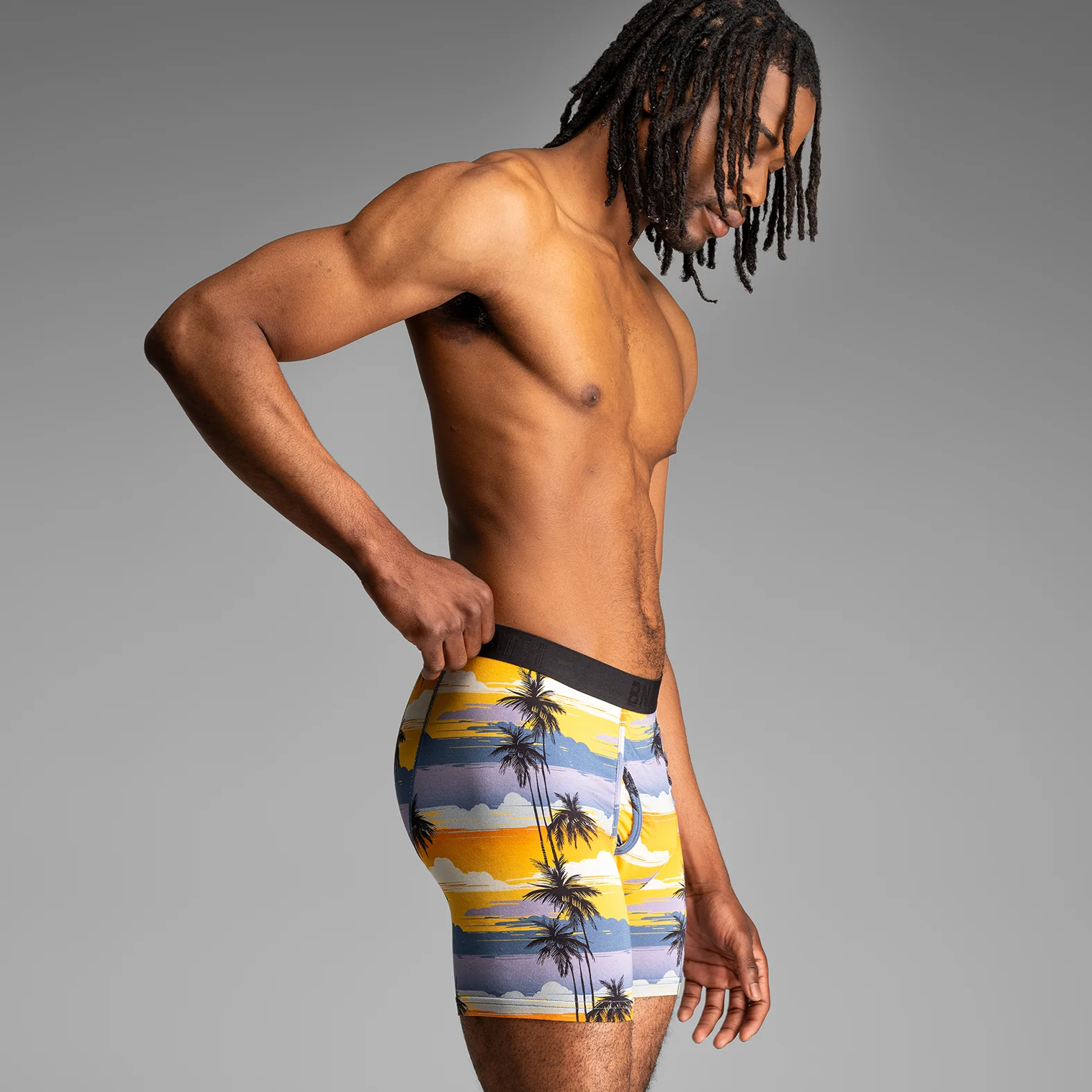 Classic Icon Boxer Brief With Fly : Palm Tree Horizon Mimosa - Image 4