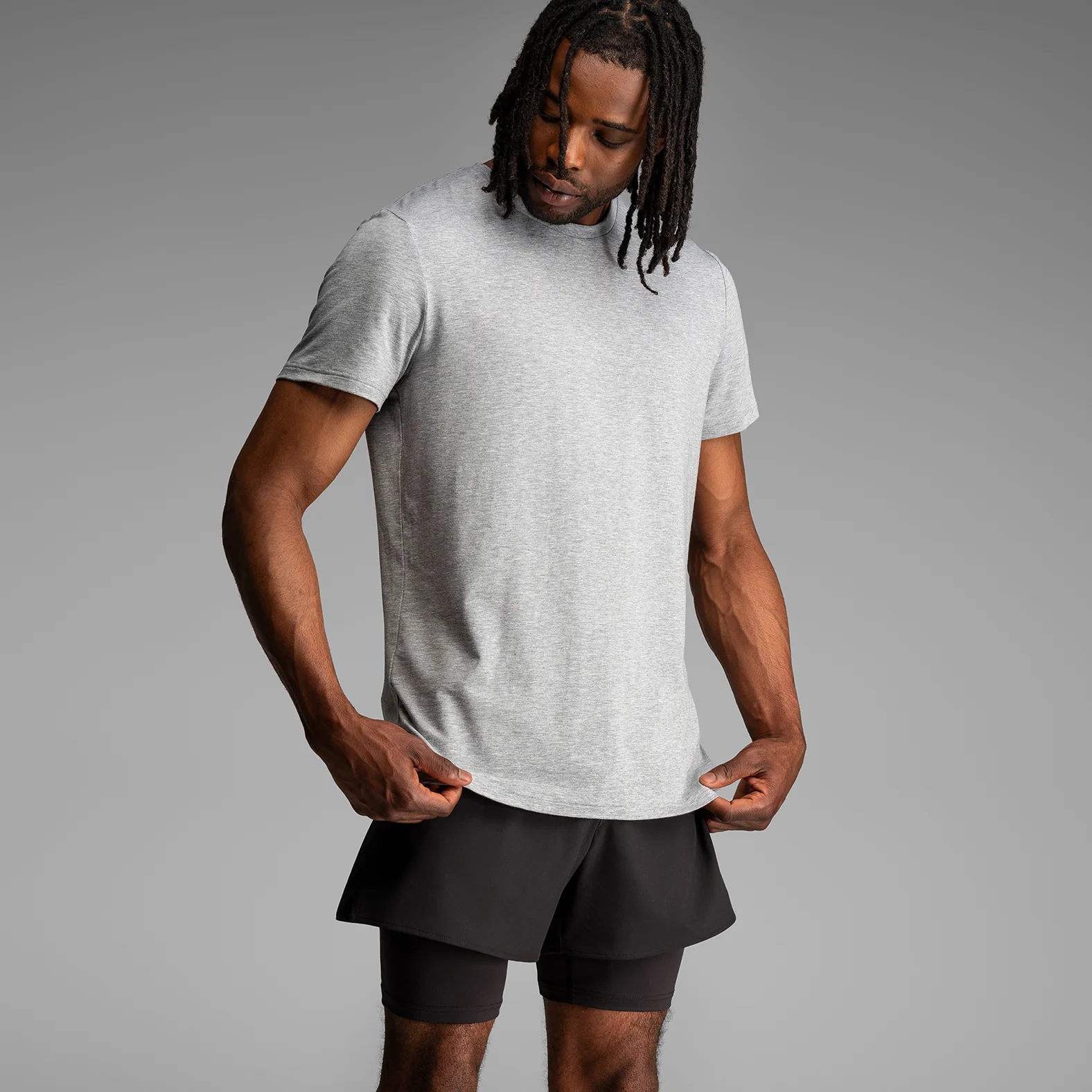 Essentials Crew T-Shirt : Heather Gray 2 Pack - Image 4