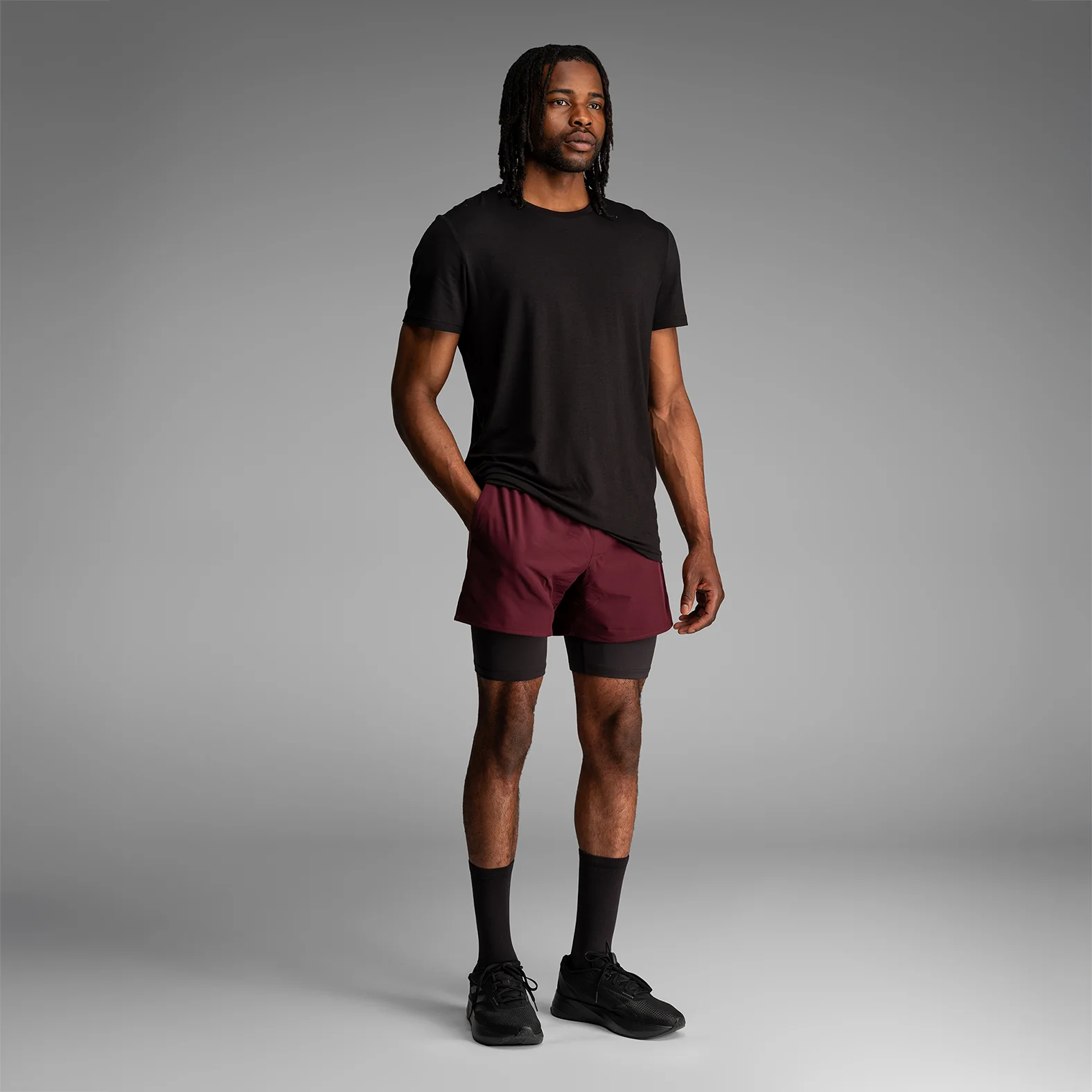 Session 5" Training Short 2N1 : Wine Red - Image 5